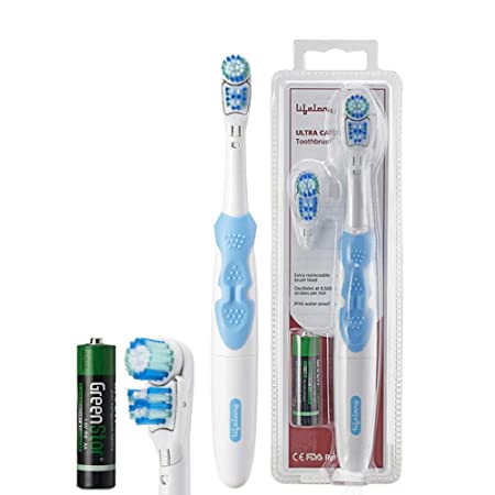 Lifelong LLDC45 Ultra Sonic Care Battery Powered Toothbrush for Adults with Free Clove Dental Care Plan,Replacable Heads| Soft Floss Tip & Spiral Bristles| 3 Smart Cleaning Modes| 1 year Manufacturer's warranty, Blue)