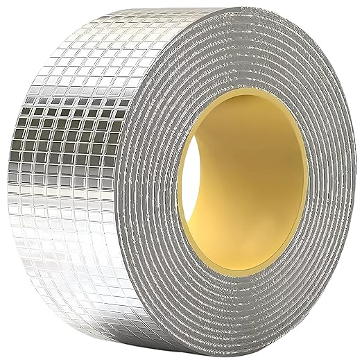 Thump Leakage Repair Waterproof Duct Tape for Pipe & Roof Water Heavy Duty Leaks Solution Aluminum Foil Butyl Rubber Adhesive Sealing for Surface Cracks - Silver, 5 mtrs