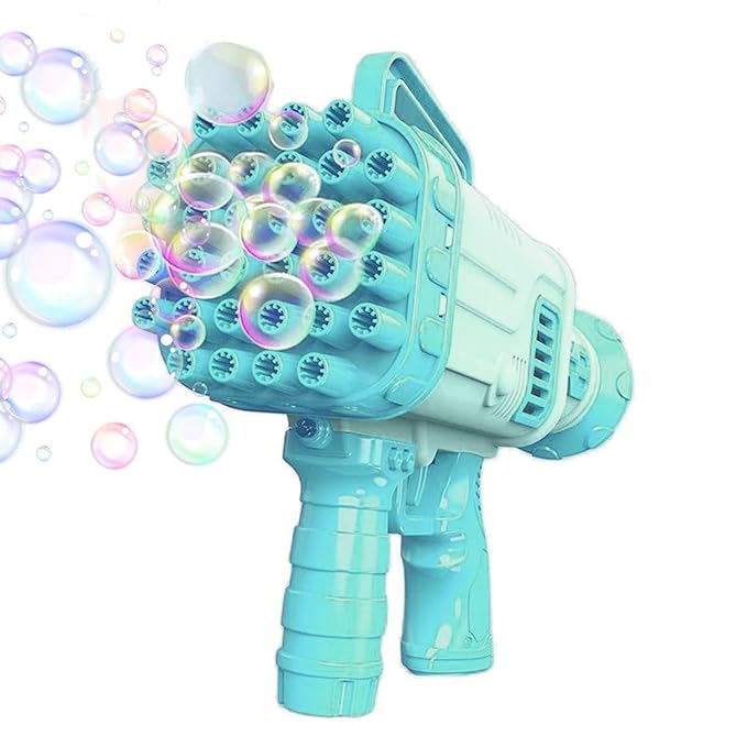 GRAPHENE 32 Hole Electric Gatling Bubble Gun for Kids with Soap Solution Indoor and Outdoor Toys for Toddlers Bubble Launcher Machine for Girls and Boys (Color as per Stock)
