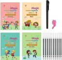 Magic Practice Copybook, Number Tracing Book For Preschoolers With Pen, Magic Calligraphy Copybook Set Practical Reusable Writing Tool Simple Hand Lettering  (Hardcover, Generic)