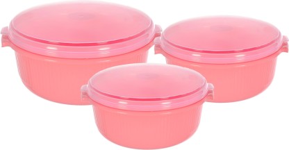 KUBER INDUSTRIES Plastic Utility Container  - 3200 ml  (Pack of 3, Pink)