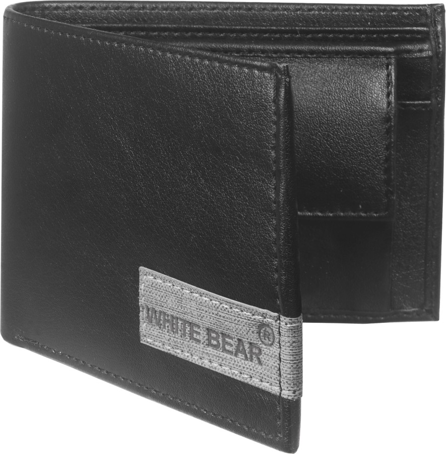 Men Casual, Trendy Black Artificial Leather Wallet - Mini (7 Card Slots, Pack of 2)