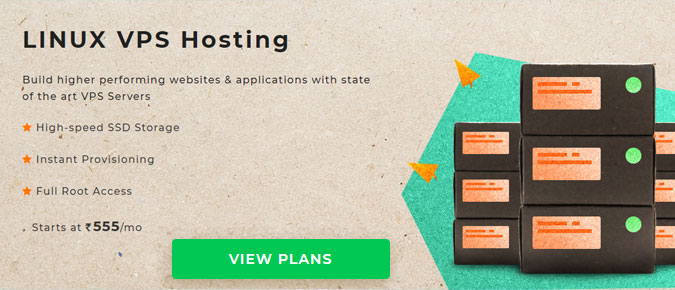 VPS Hosting starts at ₹ 555/mo