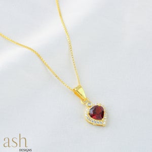 Ava Garnet Gold Pendant