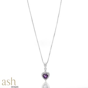 Ava Amethyst Heart Pendant