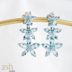 Blue Constellation Aquamarine Earrings