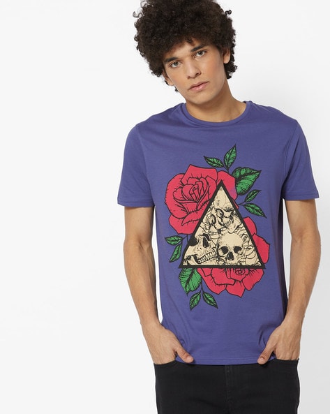 DNMX - Graphic Print Extra Slim Crew-Neck T-shirt