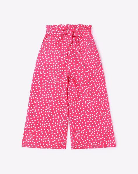 RIO GIRLS - Polka Dot Print Culottes with Waist Tie-Up