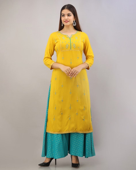 GULMOHAR JAIPUR - Embroidered Straight Kurta Set