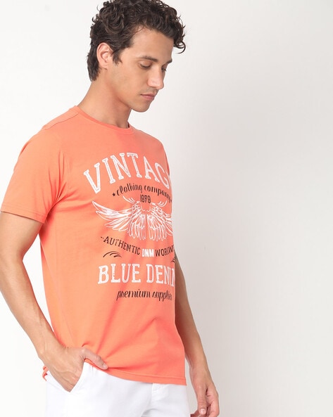 DNMX - Typographic Print Crew-Neck T-shirt