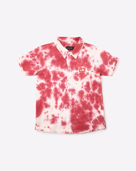 AJIO - Ombre-Dyed Shirt Dress with Spread Collar