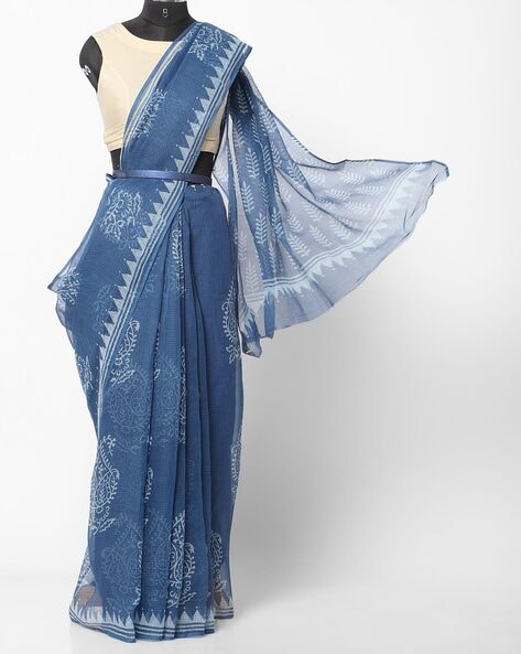 JUNIPER - Printed Kota Doria Saree