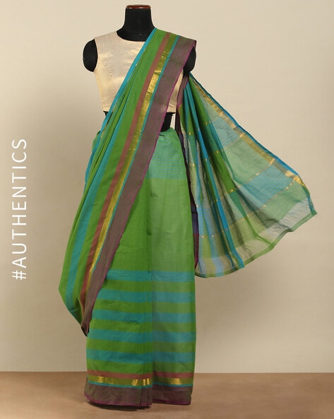 INDIE PICKS - South Cotton Saree with Zari Border