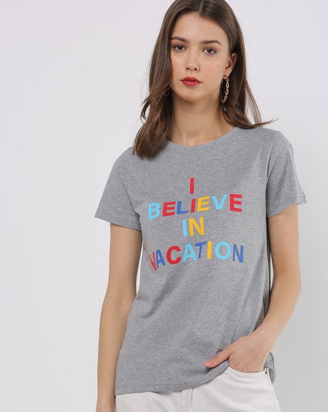 DNMX - Typographic Print Crew-Neck T-shirt