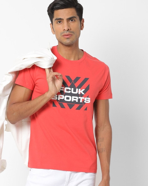 FRENCH CONNECTION - Slim Fit Crew-Neck T-shirt with Branding