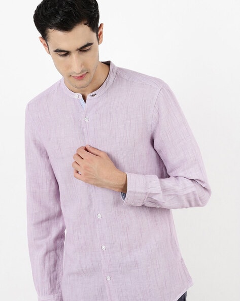 MARKS & SPENCER - Textured Shirt with Curved Hem