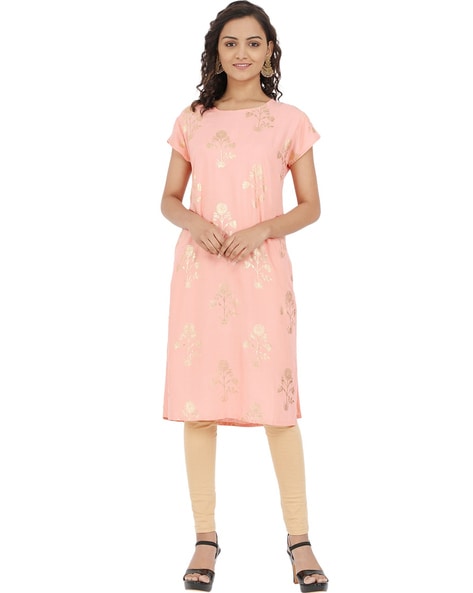 WEDANI - Floral Print Round Neck Kurta