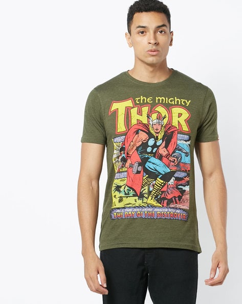 DISNEY - Thor Print Crew-Neck T-shirt