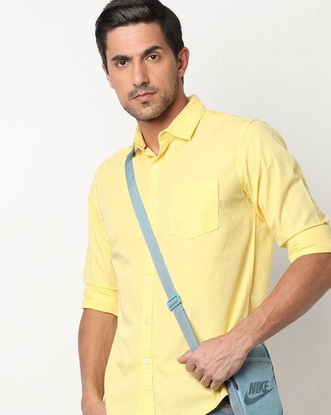 FIRST CLASS - Slim Fit Shirt with Patch Pocket