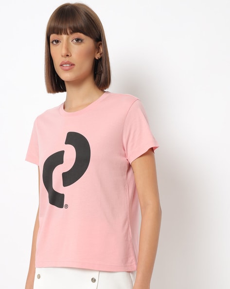 DENIZEN WOMENS - Brand Print Crew-Neck T-shirt
