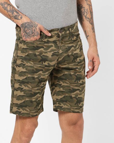 THE INDIAN GARAGE CO - Camo Print Slim Fit City Shorts with 5 Pockets