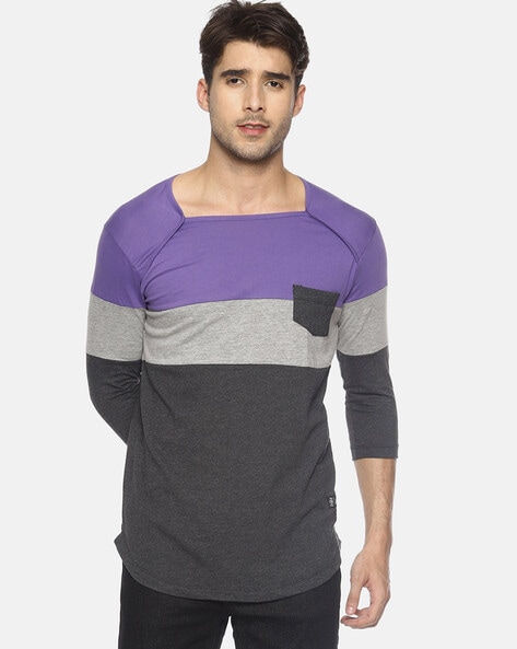 KULTPRIT - Colourblock Slim Fit Crew- Neck T-shirt