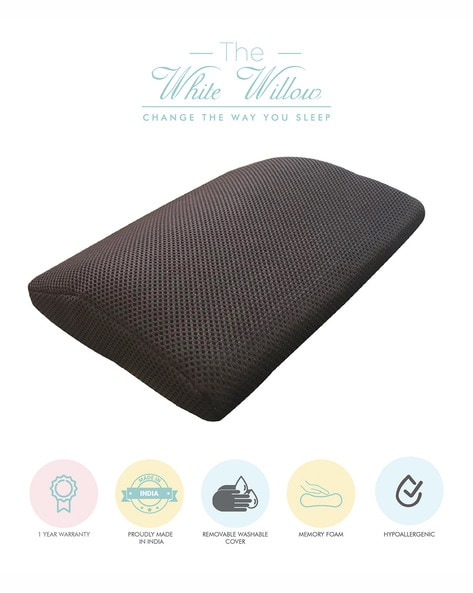 THE WHITE WILLOW - Textured Soft Memory Foam Lumbar Back Cushion