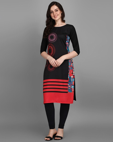WEDANI - Printed Round-Neck Straight Kurta
