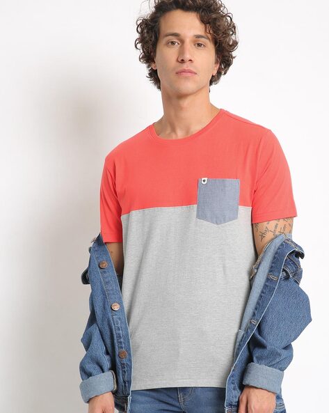 JOHN PLAYERS JEANS - Slim Fit Colourblock Crew-Neck T-shirt