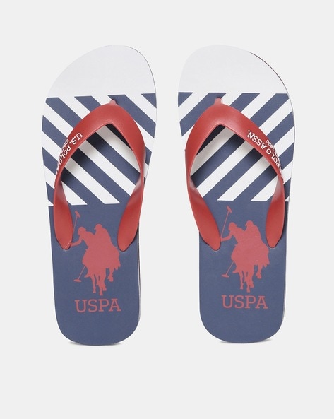 U.S. POLO ASSN. - Striped Thong-Strap Flip-Flops