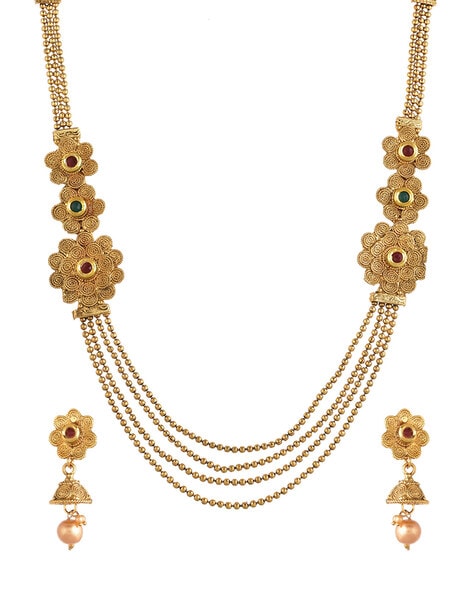 ZENEME - Multi-Stranded Necklace with Earrings