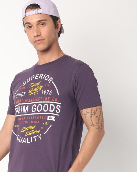 DNMX - Typographic Print Crew-Neck T-shirt