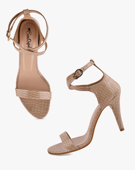 EVERQUPID - Croc Pattern Stilettos with Ankle Loop