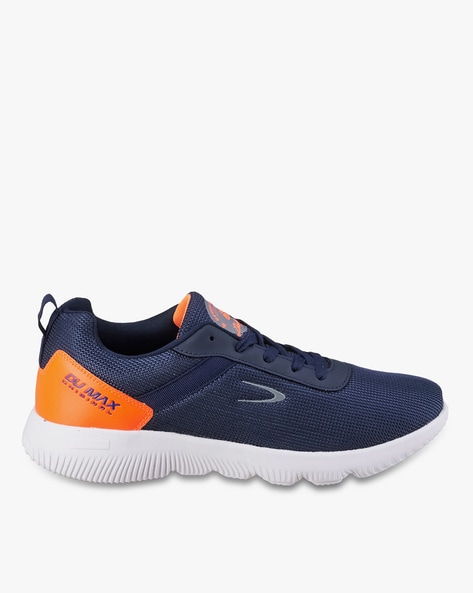 DUKE - Lace-Up Running Shoes with Contrast Heel Panel