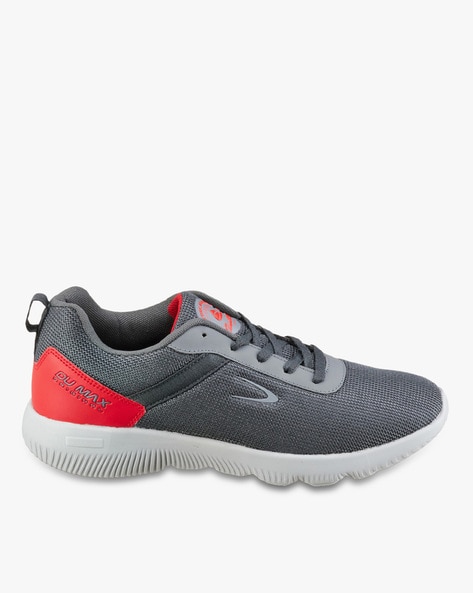 DUKE - Lace-Up Running Shoes with Contrast Heel Panel