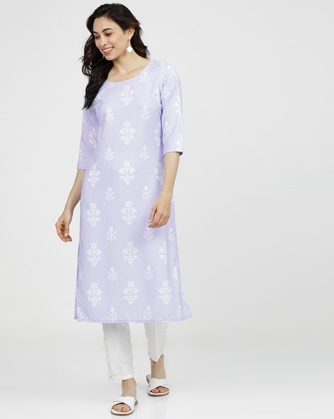 KETCH - Floral Print Straight Kurta