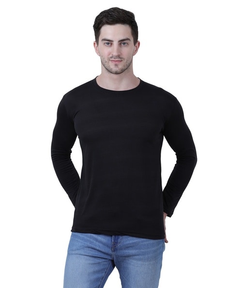 FIDATO - Crew-Neck T-shirt with Full Sleeves