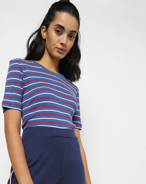 TEAMSPIRIT - Striped Round-Neck T-shirt