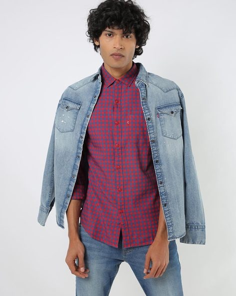 LEVIS - Checked Shirt with Patch Pocket