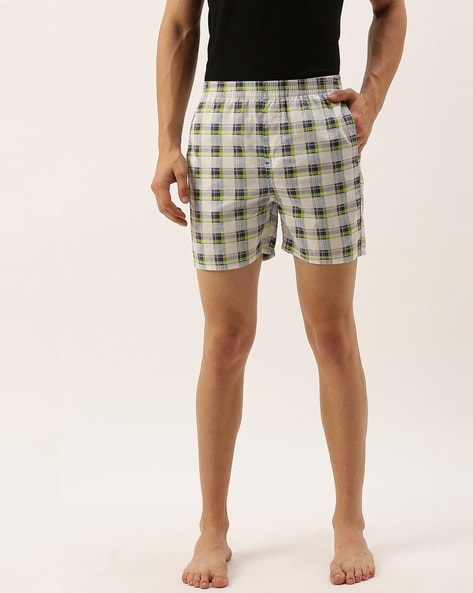 THE INDIAN GARAGE CO - Checked Mid-Rise Shorts with Slant Pockets