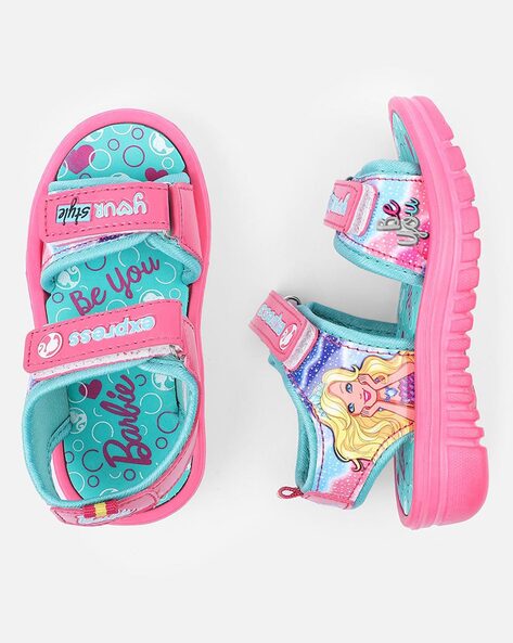 KIDSVILLE - Flat Sandals with Barbie Print