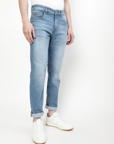 U.S. POLO ASSN. - Mid-Wash Straight Jeans with Whiskers