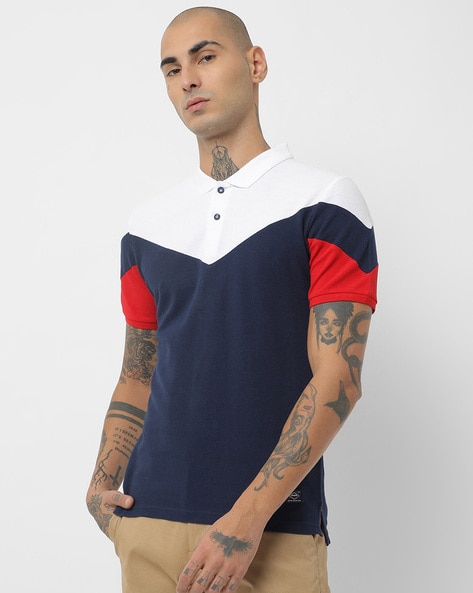LEE COOPER - Colourblock Cotton Polo T-shirt