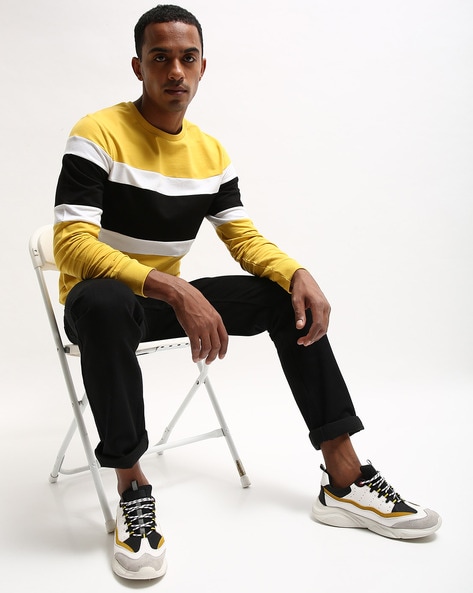 ALTHEORY - Colourblock Round-Neck Sweatshirt