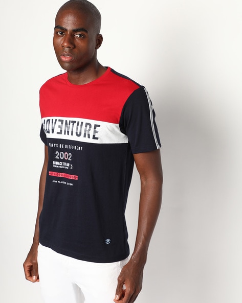 JOHN PLAYERS JEANS - Colourblock Crew-Neck Slim Fit T-shirt