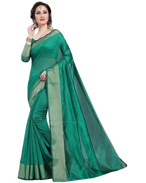 PERFECTBLUE - Cotton Silk Saree with Border