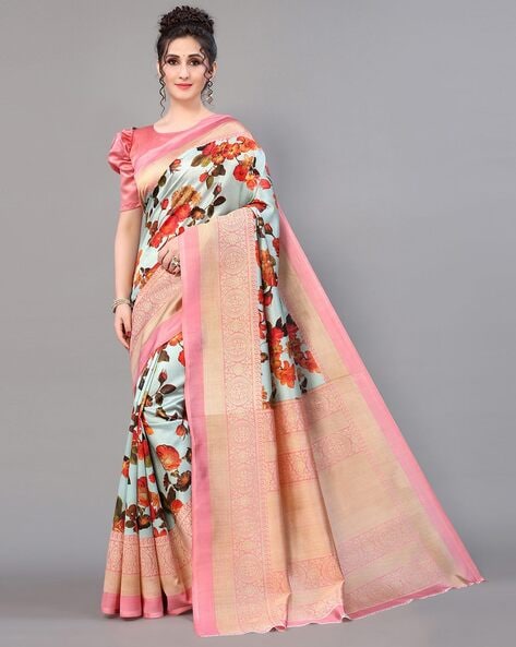 GORGONE - Floral Print Saree