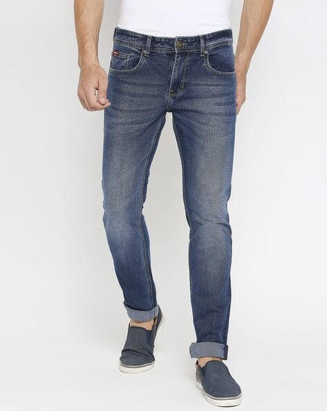 LEE COOPER - Washed Slim Fit Jeans with Whiskers