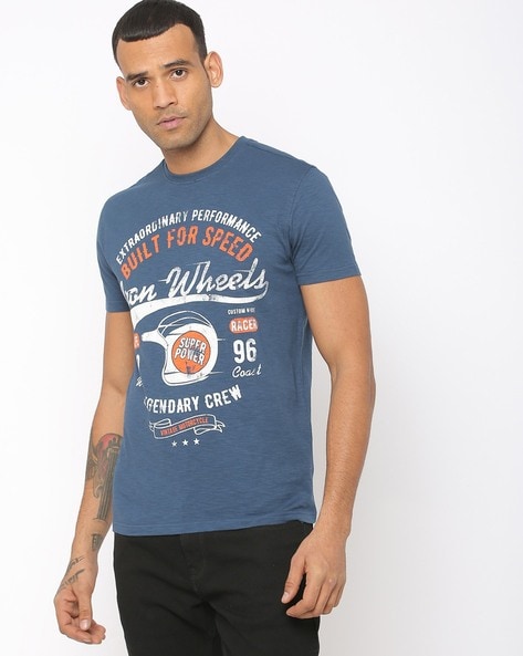 DNMX - Typographic Print Crew-Neck T-shirt