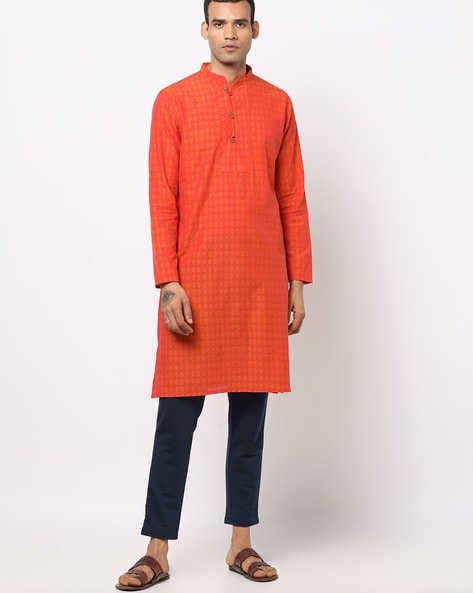 NETWORK - Printed Straight Kurta with Band Collar